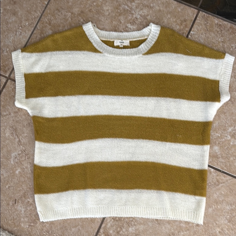 Entro Mustard and Cream Striped Sweater